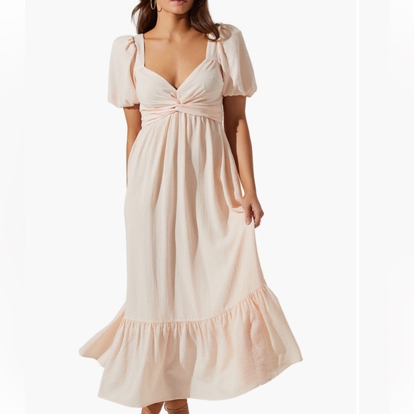 Yellow Floral Dress- ASTR the Label Tie Back Dress- Midi Dress-NWOT - Picture 2 of 15